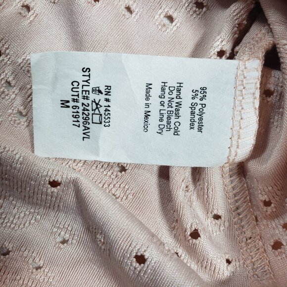 Who Wear What When Where Women's Eyelet Top Tan Size M Short Sleeve - Picture 4 of 7